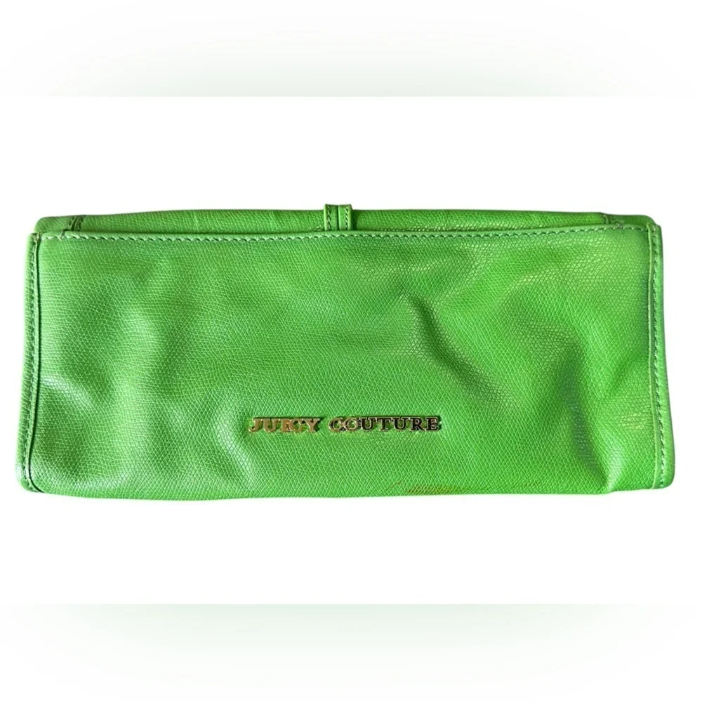 Vintage Juicy Couture Leni Bird Clutch Green with Gold Bird RARE